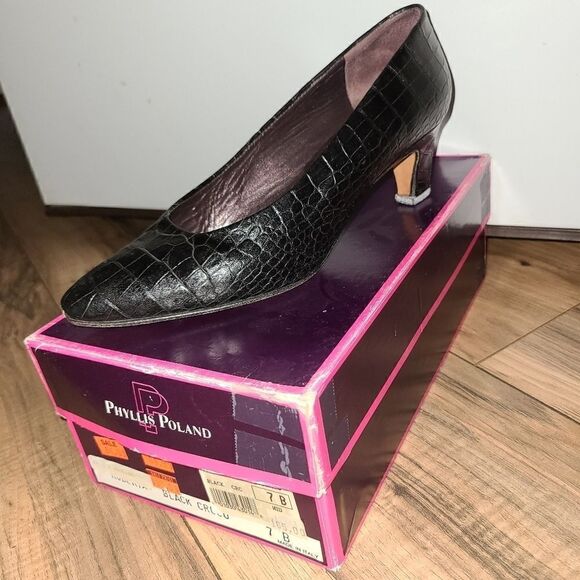 Phyllis Poland Crocodile Pumps - Picture 1 of 7